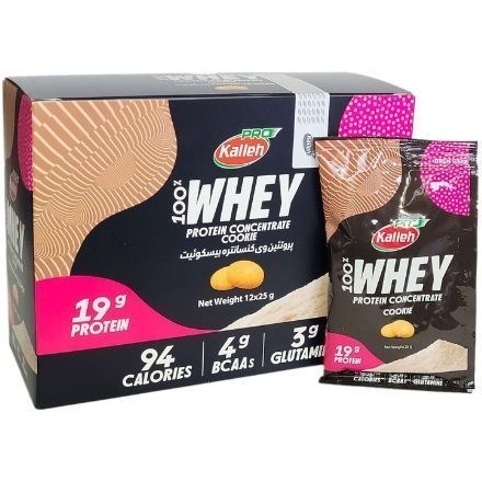 پروتئین وی کاله پرو با طعم بیسکوییت بسته 12 عدد 25 گرم